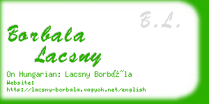 borbala lacsny business card